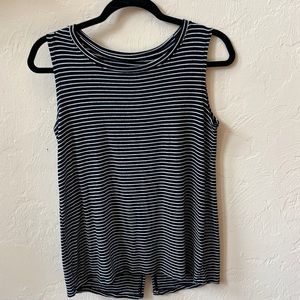 Old Navy small striped black an white open back top